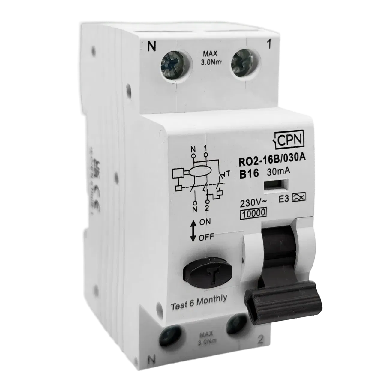 2 Pole, 16A C Curve, Type A, 30mA RCBO