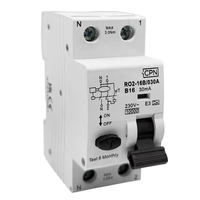 2 Pole, 16A C Curve, Type A, 30mA RCBO