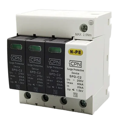4 Module, 3 Pole & N Surge Module, Type 2 for three phase, TT earthing.