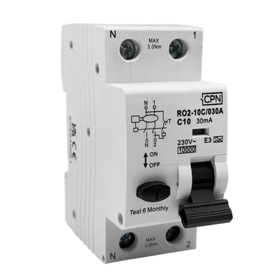 2 Pole, 10A C Curve, Type A, 30mA RCBO