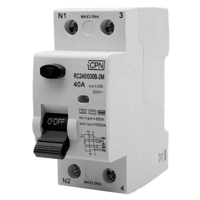 2 Pole, 25A, 30mA, Type B