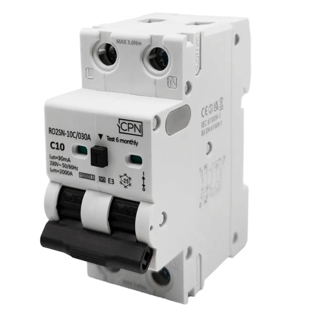 2 Pole, 10A C Curve, Type A, 30mA Electronic RCBO
