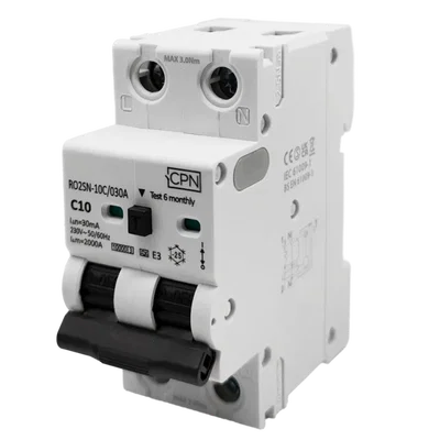 2 Pole, 10A C Curve, Type A, 30mA Electronic RCBO