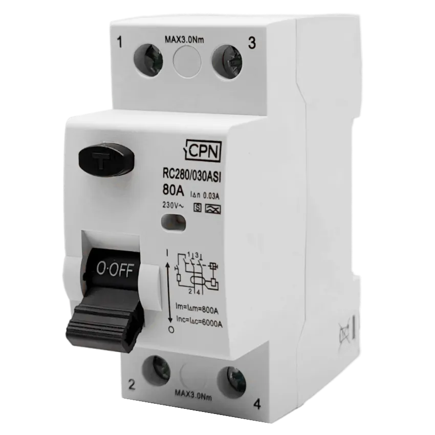 2 Pole Type A 80A, 30mA