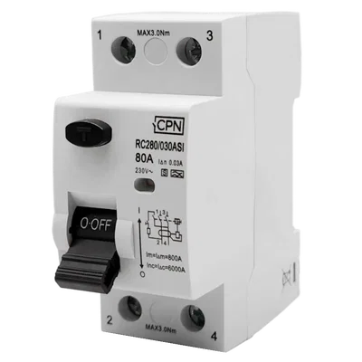 2 Pole Type A 80A, 30mA