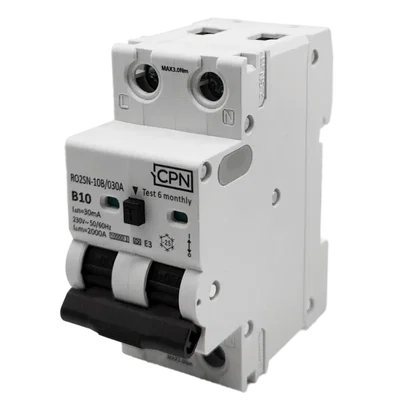2 Pole, 10A B Curve, Type A, 30mA Electronic RCBO