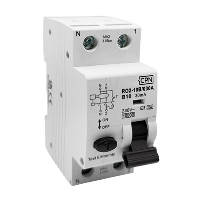 2 Pole, 10A B Curve, Type A, 30mA RCBO