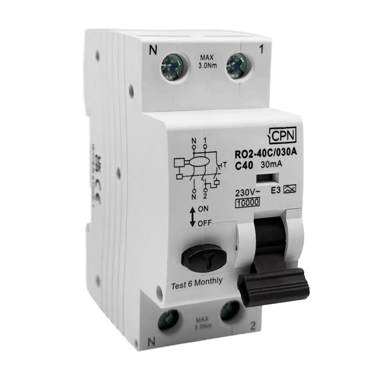 2 Pole, 40A C Curve, Type A, 30mA RCBO