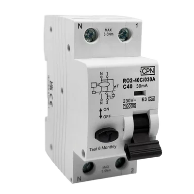 2 Pole, 40A C Curve, Type A, 30mA RCBO