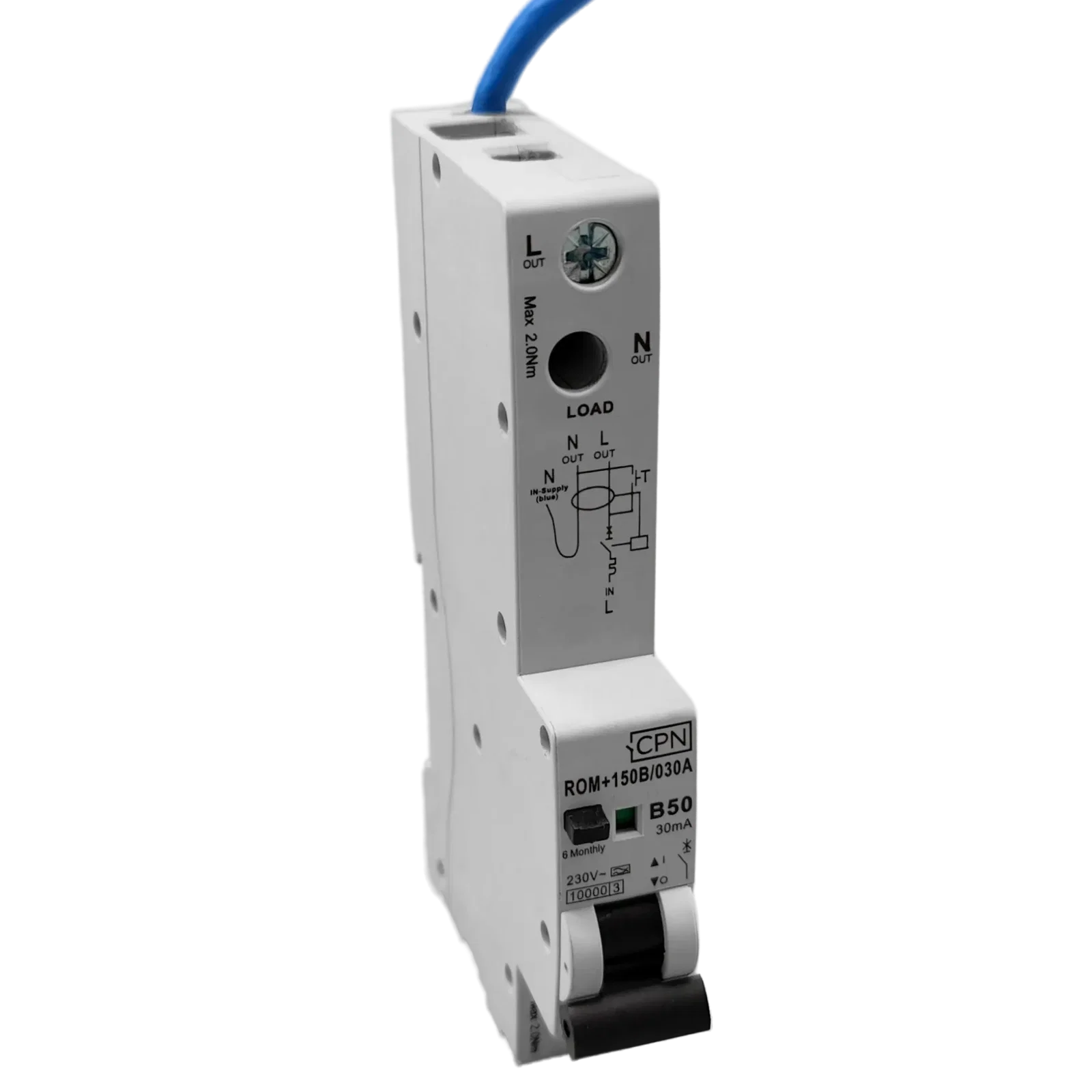 1 Pole, 50A B Curve, 30mA RCBO