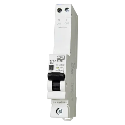 1 Pole & switched neutral, 40A B Curve, 30mA AFDD-RCBO