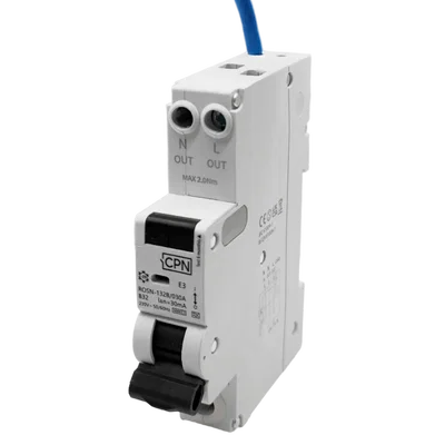 2 Pole, 1 module, 32A, B Curve, 30mA, Type A, Switched Neutral RCBO