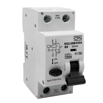 2 Pole, 6A B Curve, Type A, 30mA RCBO