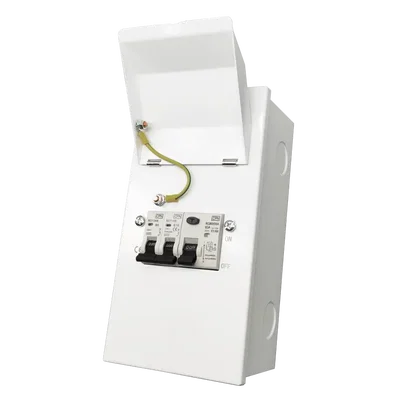 4 Way Metal Garage Unit with RCD, 6A MCB & 16A MCB