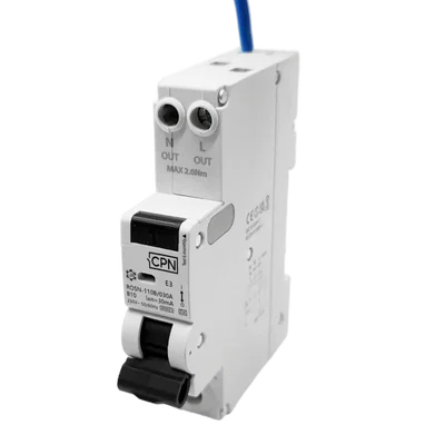 2 Pole, 1 module, 10A, B Curve, 30mA, Type A, Switched Neutral RCBO