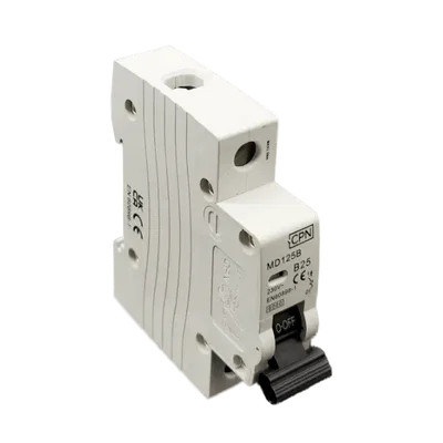 25A, Single Pole, B Curve, 6kA, MCB