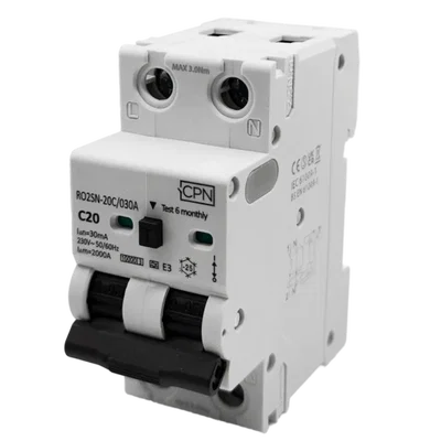 2 Pole, 20A C Curve, Type A, 30mA Electronic RCBO