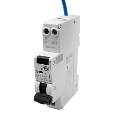 2 Pole, 1 module, 16A, B Curve, 30mA, Type A, Switched Neutral RCBO