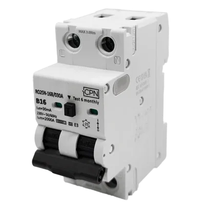 2 Pole, 16A B Curve, Type A, 30mA Electronic RCBO