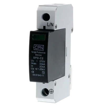 1 Module, 1 Pole Type 2 for single phase, TN-C-S earthing.