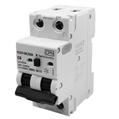 2 Pole, 6A C Curve, Type A, 30mA Electronic RCBO
