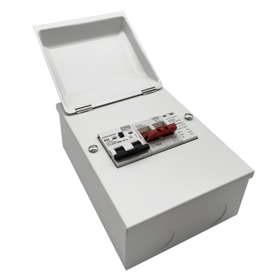 EV Metal Compact Board with 2 Pole Isolator, 2 Pole SPD & 2 Pole B Curve RCBO
