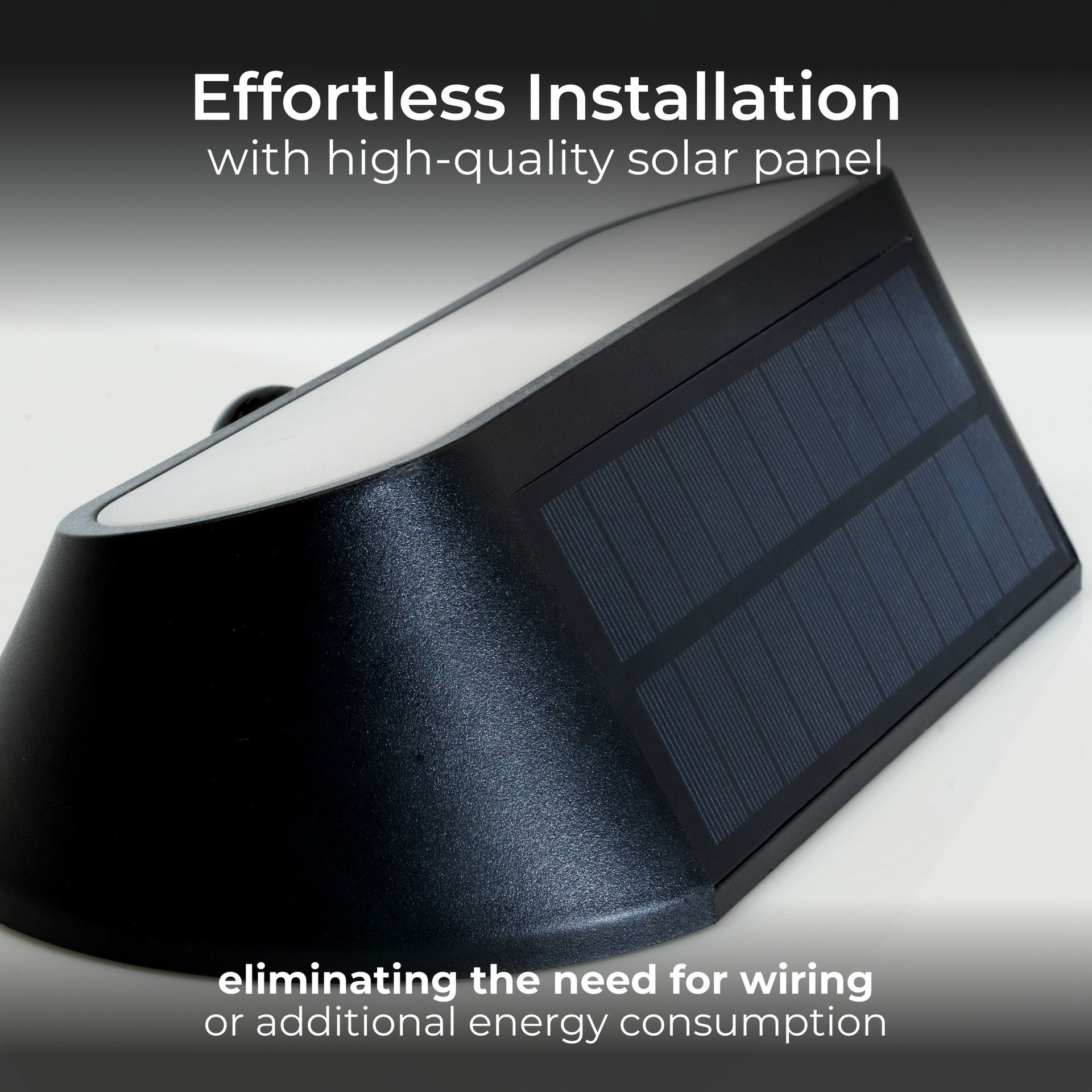 Luceco Carina Decorative Oval Outdoor Solar Bulkhead Wall Light with PIR Motion Sensor, LED Exterior Lighting, Black, IP54, 5W, 470lm, 4000K