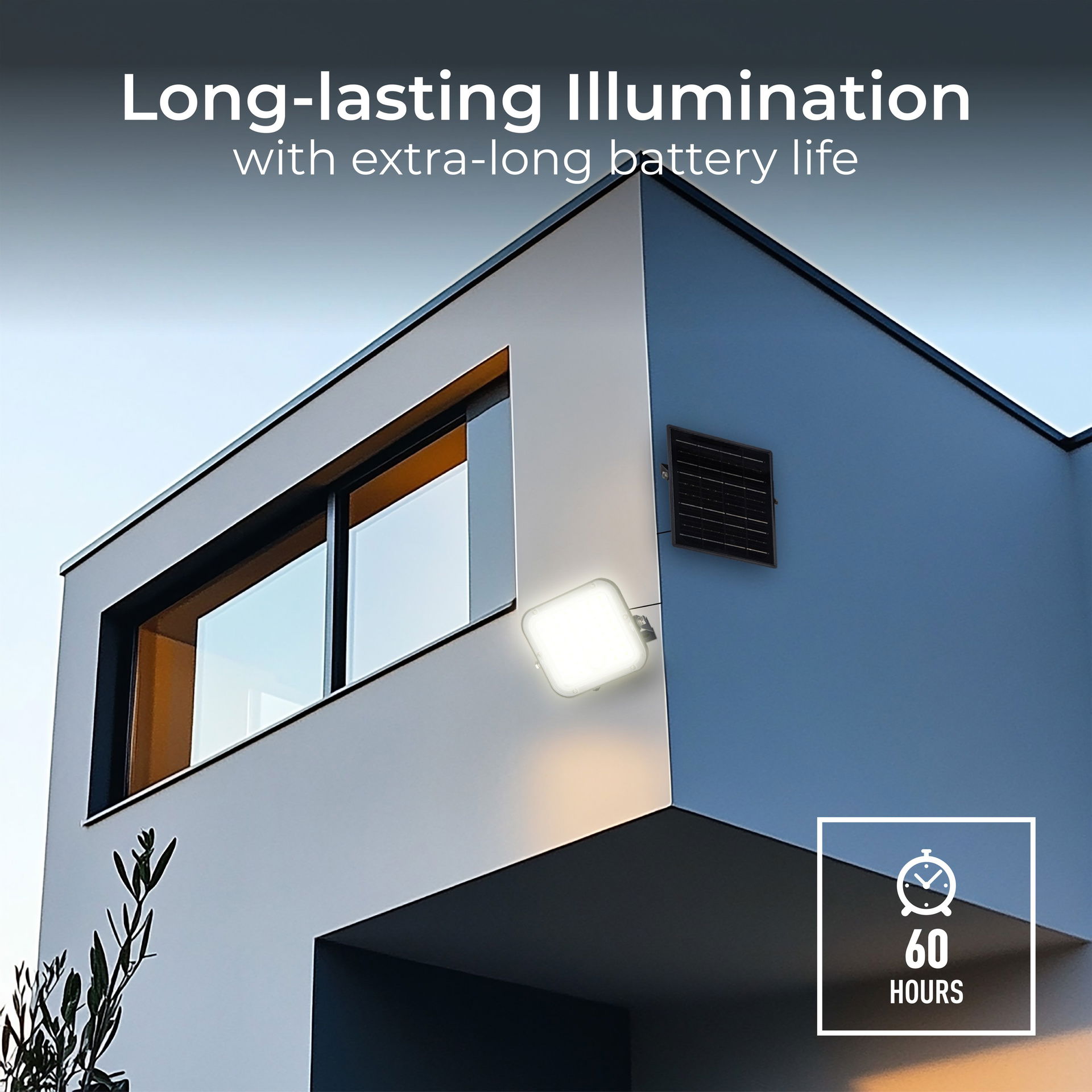 Luceco Mensa Decorative Outdoor Solar Security Floodlight with PIR Motion Sensor and Remote Control, Colour Change (CCT), LED Exterior Lighting, Black, 10W, 1500lm, 3000K & 4000K