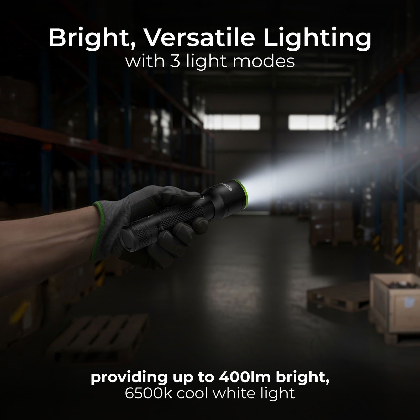 Luceco Multi Focus LED Hand Torch, USB-C Rechargeable, Inspection Light, 3 Lighting Modes, IP44, 4W, 400lm, 6500K