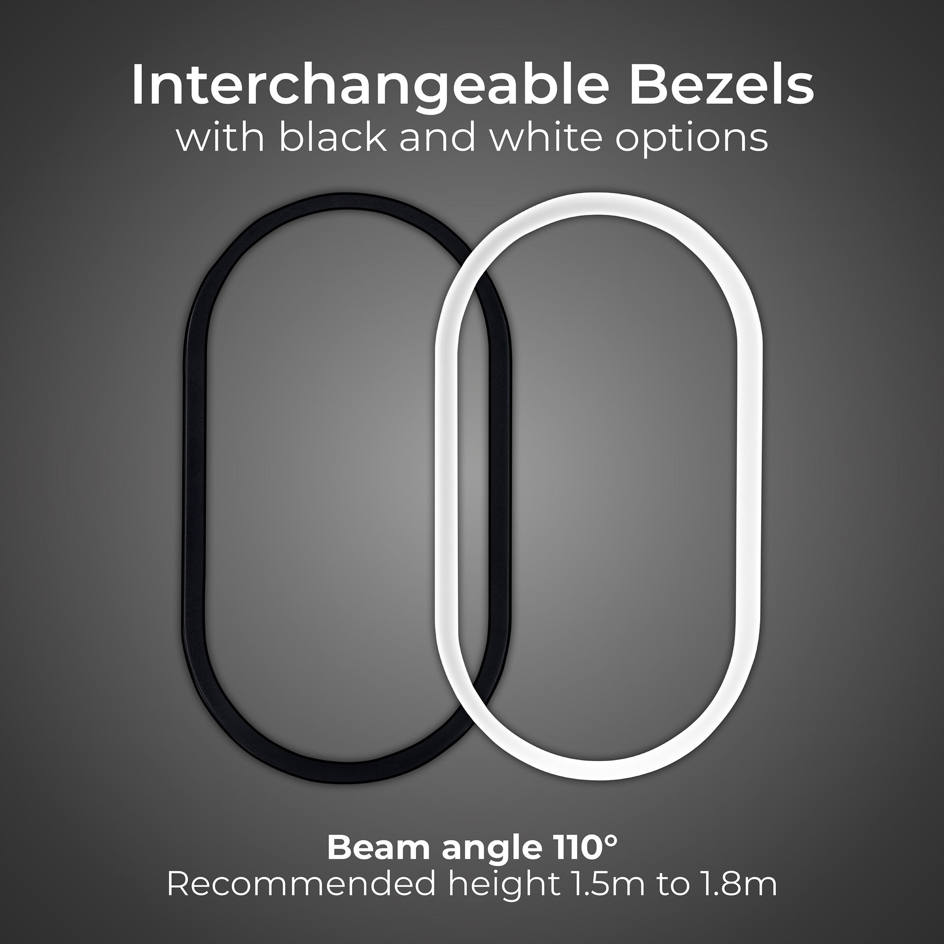 Exterior residential bulkhead oval 700lumens with white or black bezel + PIR