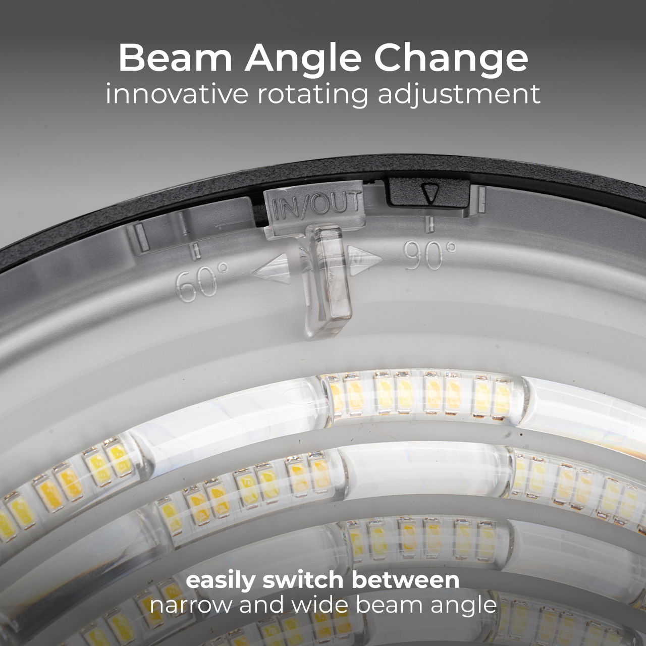 Luceco Titan All-in-One High Bay Luminaire, Power & Colour Change (CCT), Beam Change via Optic Lens, IP65, 100/150/200W, 175000/25000/32000lm, 4000/5000/6500K, with Zhaga Socket