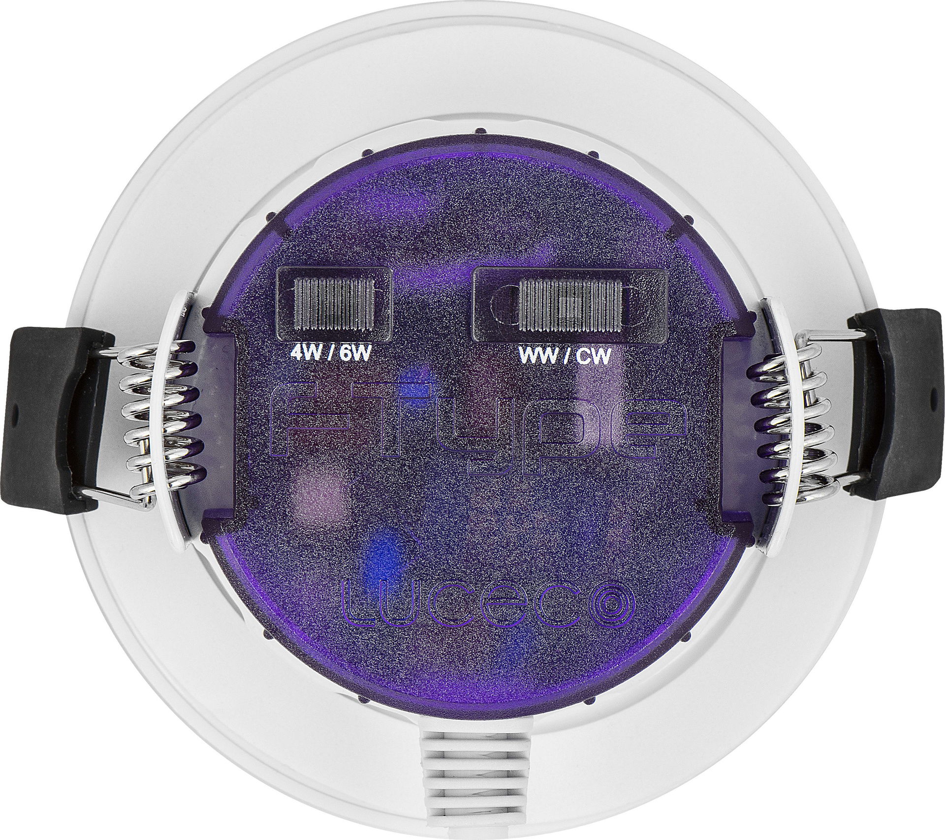 FType ultra fire rated downlight 4W/6W 690lm power change & CCT change 3000K / 4000K dim2warm dimmable IP65 white - flat