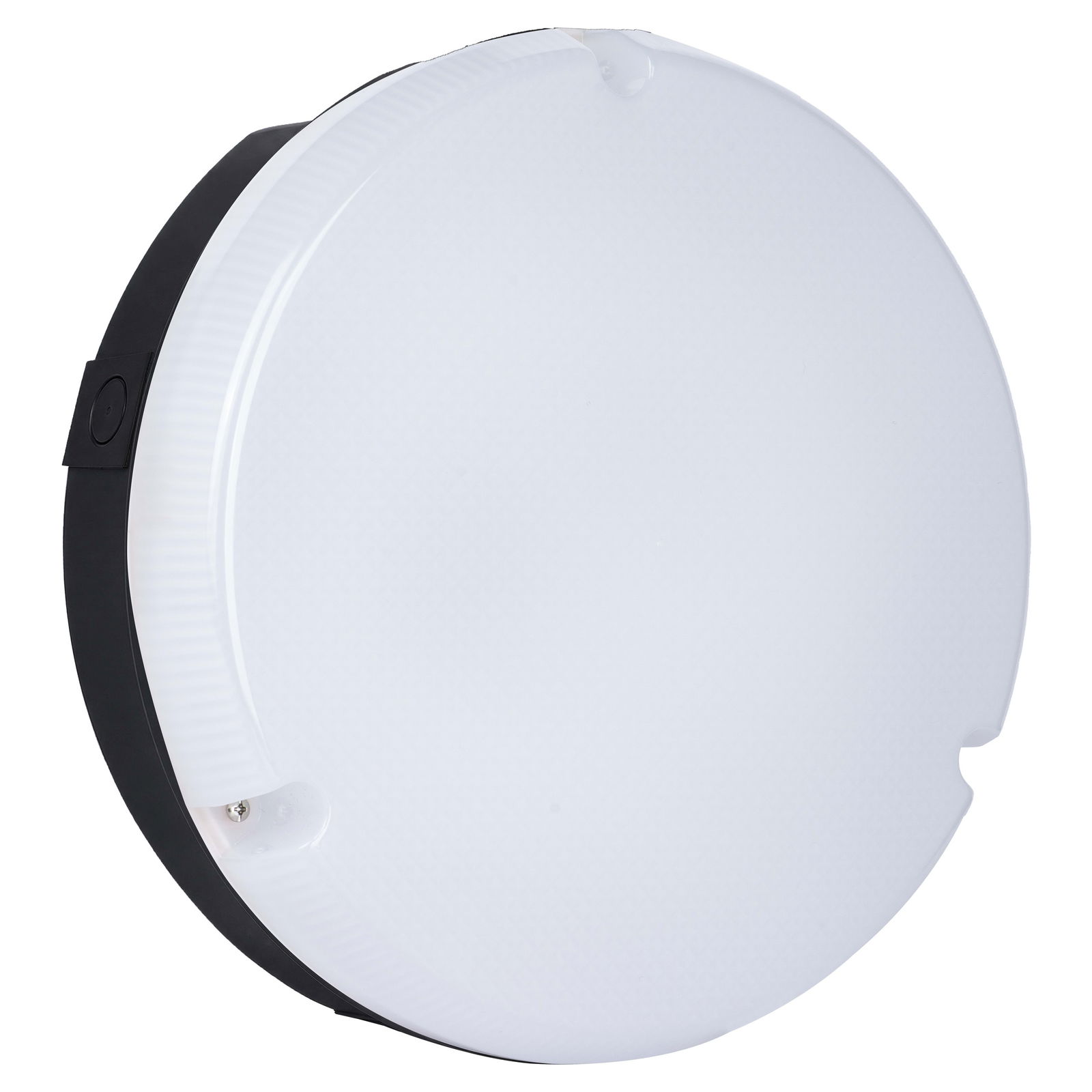Luceco LED Bulkhead Light, Indoor & Outdoor Wall & Ceiling Lighting, Mosi Round Fixed Output Driver, 290mm, Commercial & Residential Use, 6/10/13W CCT 3/4/5/6000K IP65 IK08 Class 2, Black