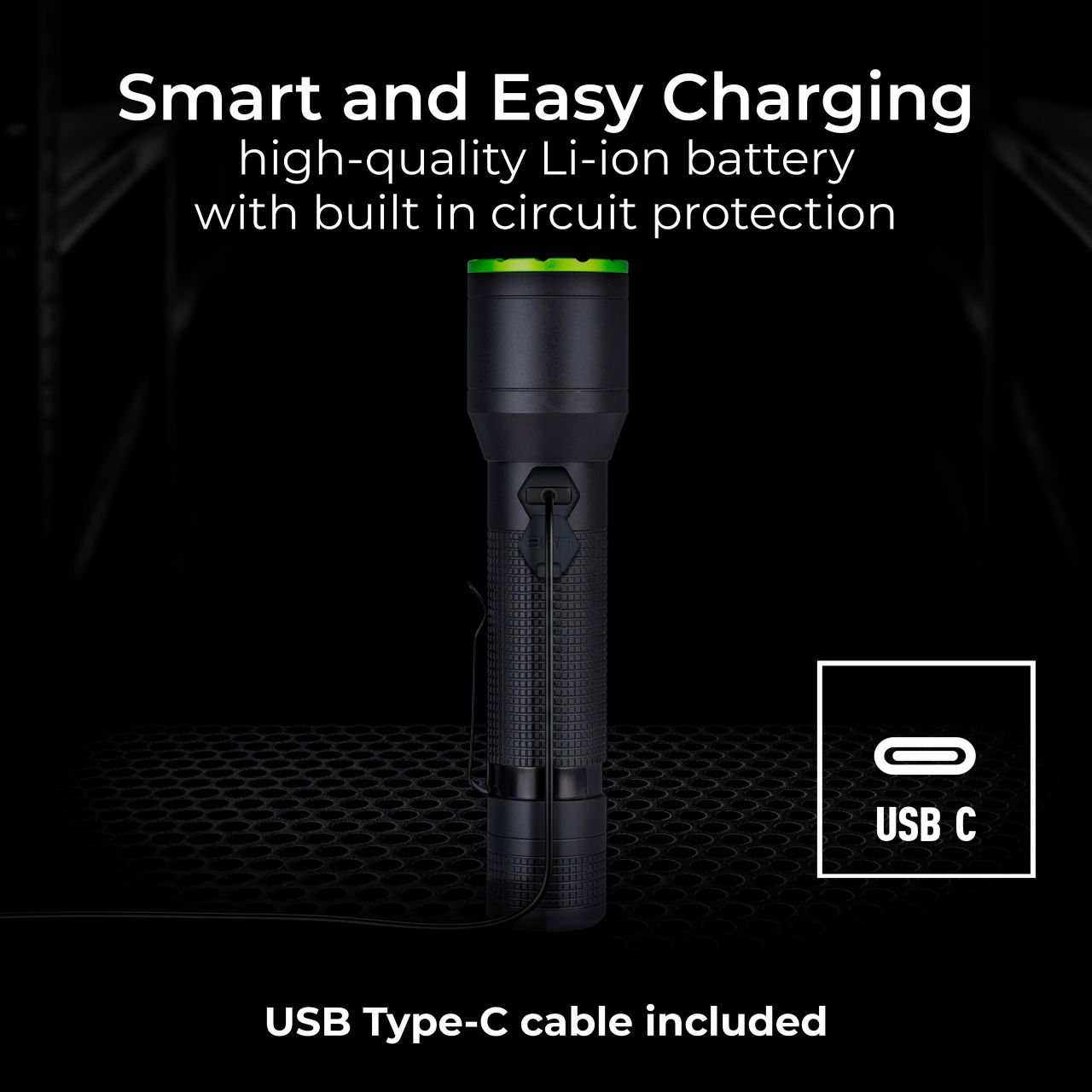 Luceco Multi Focus LED Hand Torch, USB-C Rechargeable, Inspection Light, 3 Lighting Modes, IP44, 6W, 600lm, 6500K