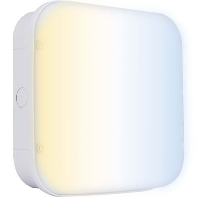 Luceco LED Bulkhead Light, Indoor & Outdoor Wall & Ceiling Lighting, Mosi Square Fixed Output Driver, 190mm, Commercial & Residential Use, 6/10/13W CCT 3/4/5/6000K IP65 IK08 Class 2, White
