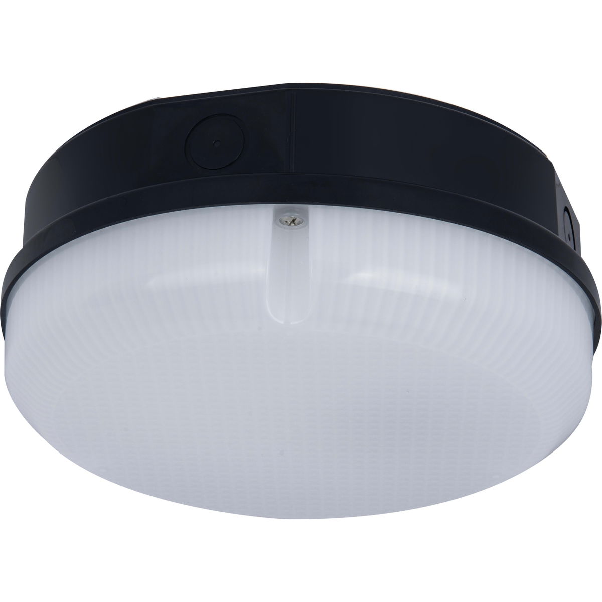 Luceco LED Bulkhead Light, Indoor & Outdoor Wall & Ceiling Lighting, Mosi Round Fixed Output Driver, 200mm, Commercial & Residential Use, 6/10/13W CCT 3/4/5/6000K IP65 IK08 Class 2, Black