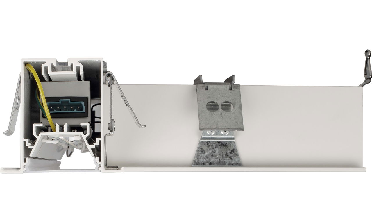 Contour 568mm recessed T connector module 1800lumens with fixed output driver finished in white