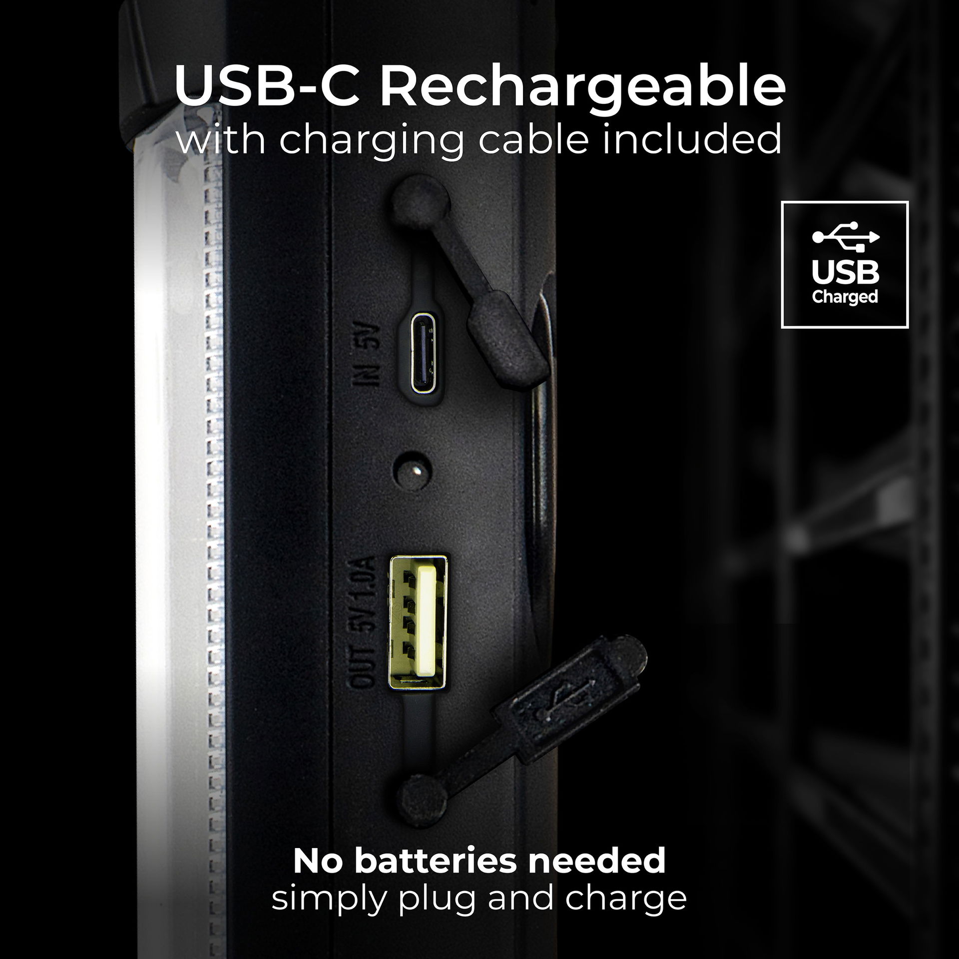 Luceco tilting inspection torch with powerbank 5v 5w 450lm 6500k - USB charged
