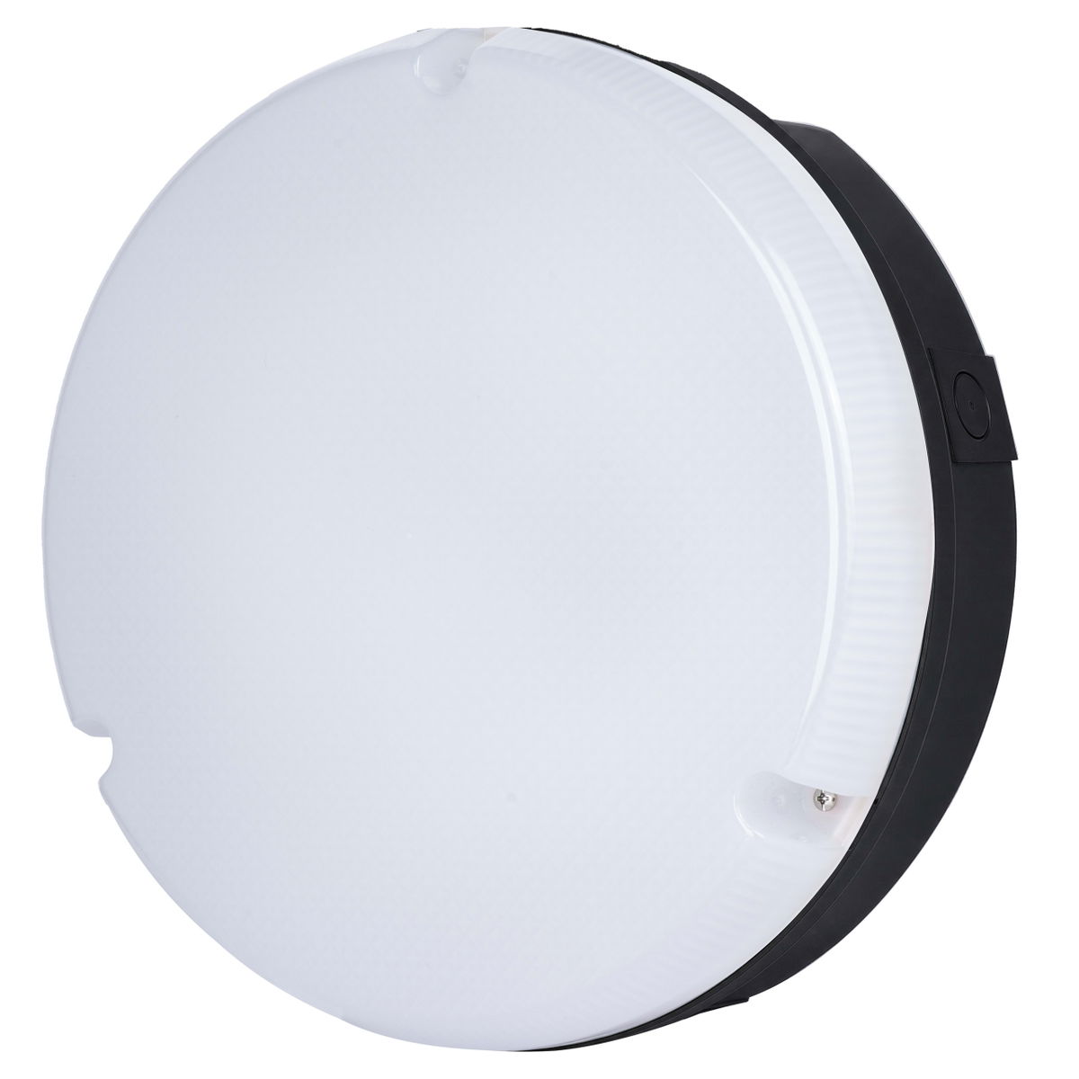Luceco LED Bulkhead Light, Indoor & Outdoor Wall & Ceiling Lighting, Mosi Round Fixed Output Driver, 290mm, Commercial & Residential Use, 6/10/13W CCT 3/4/5/6000K IP65 IK08 Class 2, Black