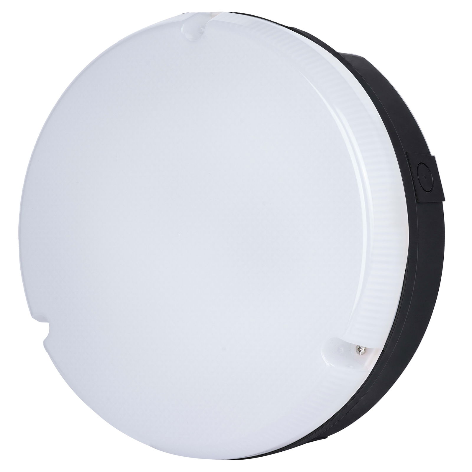 Luceco LED Bulkhead Light, Indoor & Outdoor Wall & Ceiling Lighting, Mosi Round Fixed Output Driver, 290mm, Commercial & Residential Use, 6/10/13W CCT 3/4/5/6000K IP65 IK08 Class 2, Black