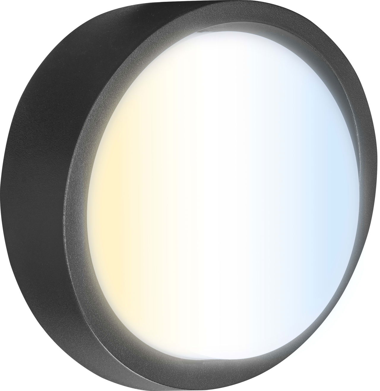Luceco Liptus Decorative Outdoor Bulkhead Wall  Light with Colour Change (CCT), LED Exterior Lighting, Black, 220mm, IP65, 15W, 1350lm