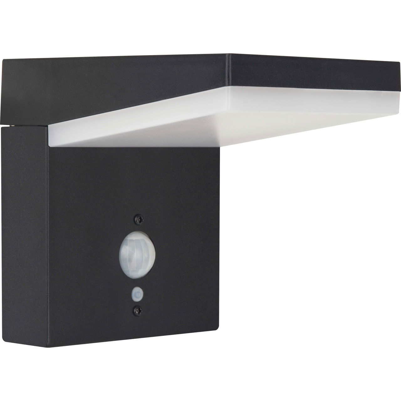 Luceco Aries Decorative Outdoor Solar Wall Light with PIR Motion Sensor, LED Exterior Lighting, Slate Grey, IP44, 5W, 600lm, 3000K