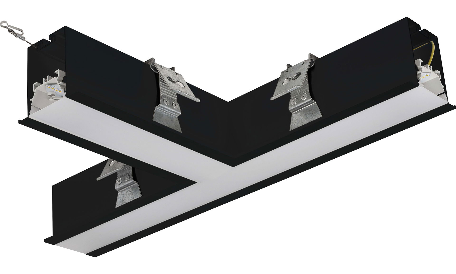 Contour 568mm recessed T connector module 1800lumens with fixed output driver finished in black