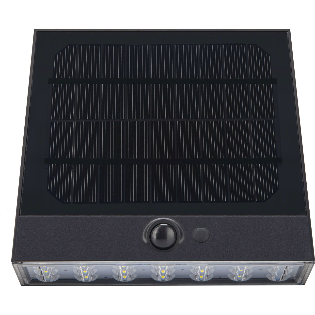 Luceco Stealth Decorative Outdoor Solar Wall Wash Light with PIR Motion Sensor, LED Exterior Lighting, Slate Grey, IP54, 7W, 1000lm, 3000K