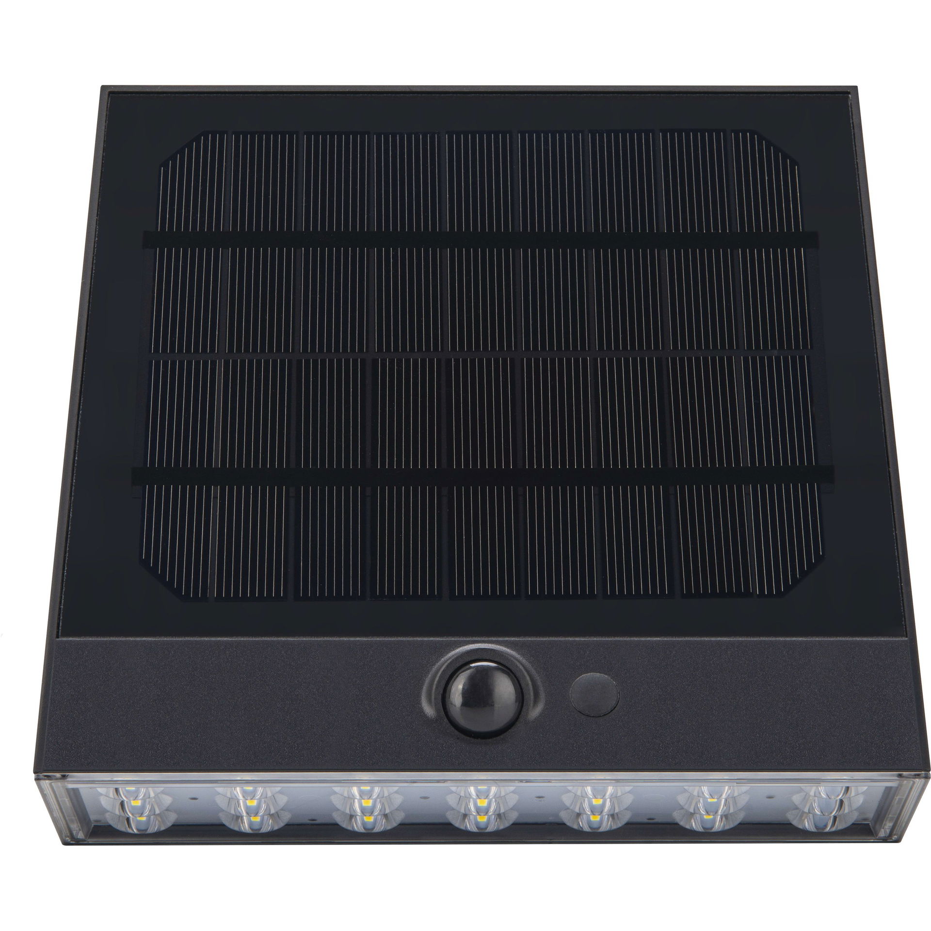 Luceco Stealth Decorative Outdoor Solar Wall Wash Light with PIR Motion Sensor, LED Exterior Lighting, Slate Grey, IP54, 7W, 1000lm, 3000K