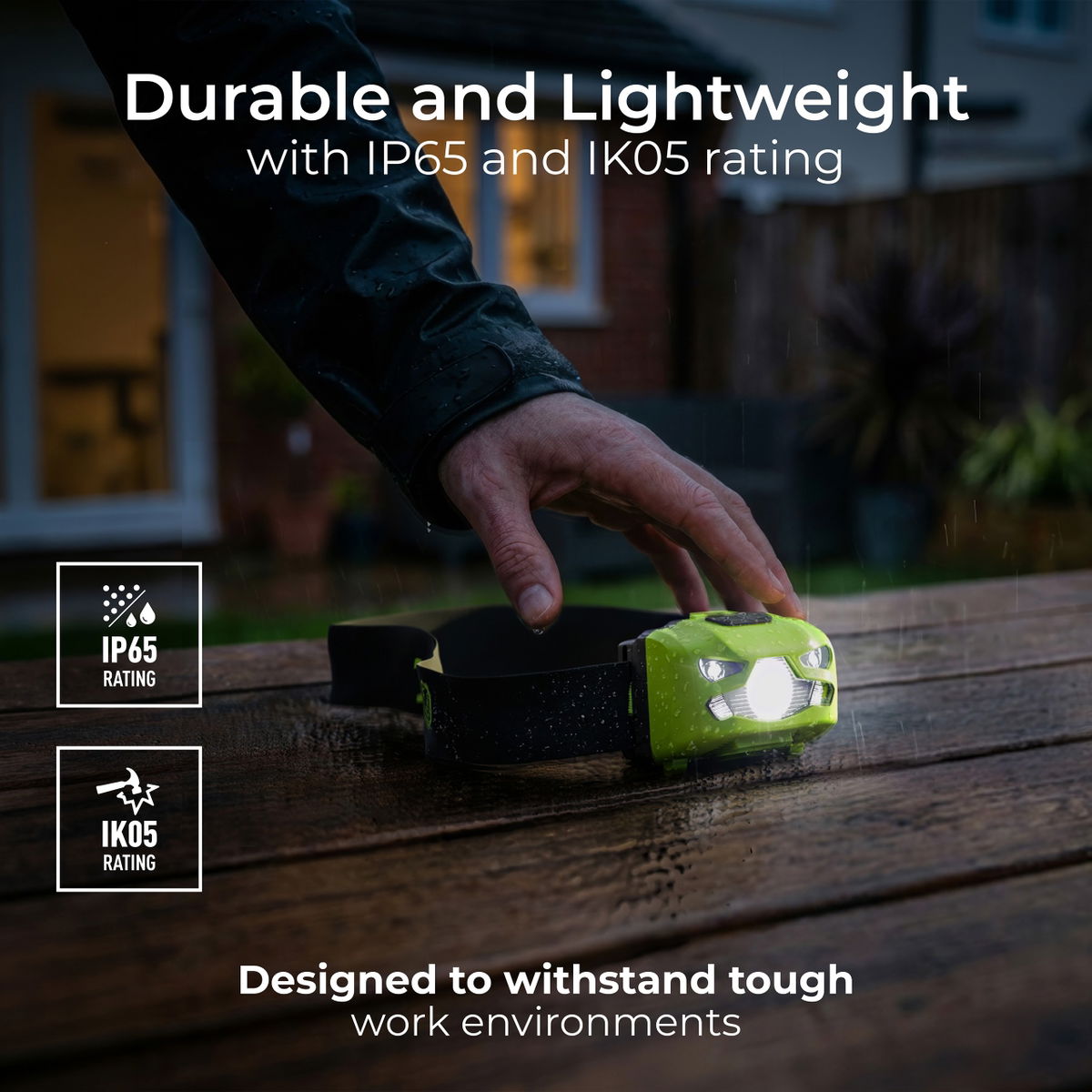 Head Torch, 3W, 170lm, 6500K, USB-C Rechargeable