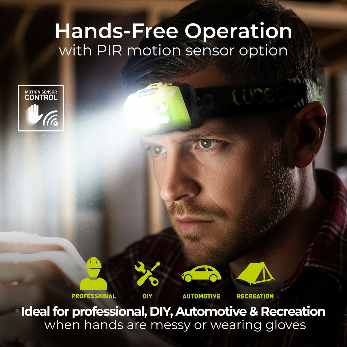 Head Torch, 3W, 170lm, 6500K, USB-C Rechargeable