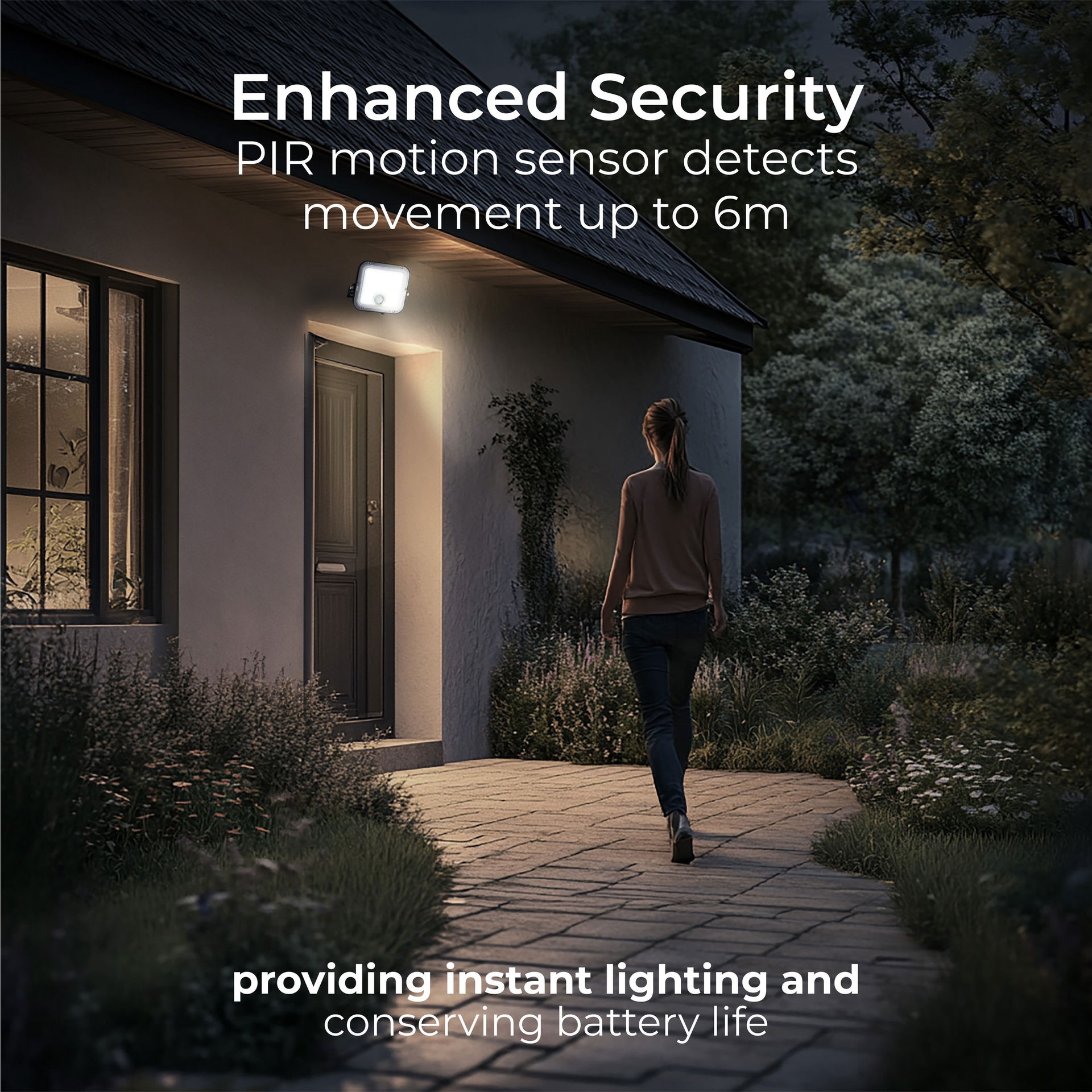 Luceco Mensa Decorative Outdoor Solar Security Floodlight with PIR Motion Sensor and Remote Control, Colour Change (CCT), LED Exterior Lighting, Black, 10W, 1500lm, 3000K & 4000K