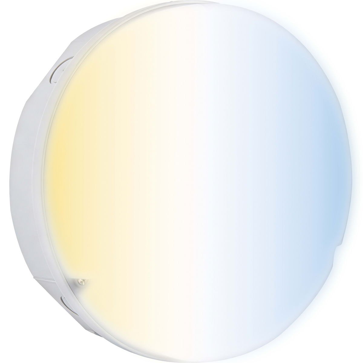 Luceco LED Bulkhead Light, Indoor & Outdoor Wall & Ceiling Lighting, Mosi Round Fixed Output Driver, 200mm, Commercial & Residential Use, 6/10/13W CCT 3/4/5/6000K IP65 IK08 Class 2, White