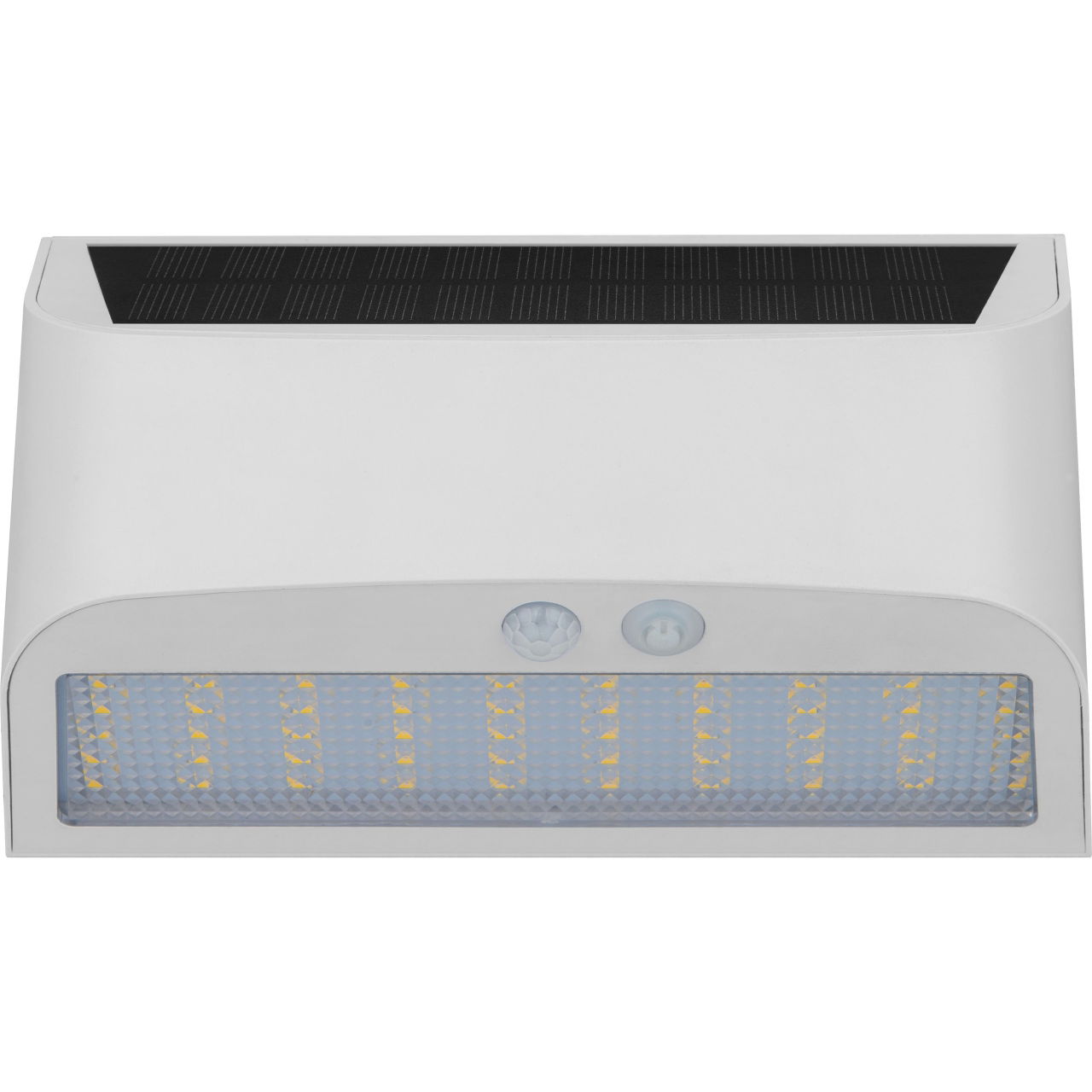 Luceco Prysm Decorative Outdoor Solar Wall Light with PIR Motion Sensor and USB Charging Port, LED Exterior Lighting, White, IP54, 6W, 600lm, 4000K
